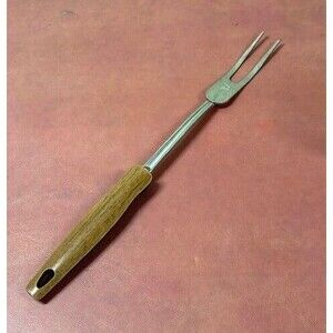 Vintage EKCO Lifting/Turning Meat Fork with Faux Wood Handle